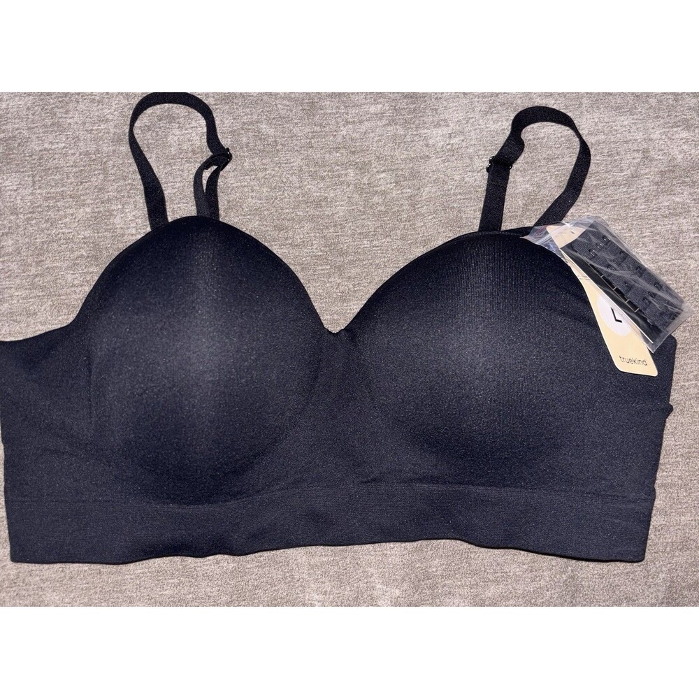 Truekind Supportive Comfort Wireless Shaping Bra Black Size Large #10210